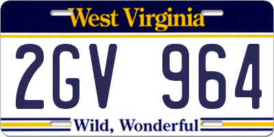 WV license plate 2GV964