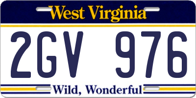 WV license plate 2GV976