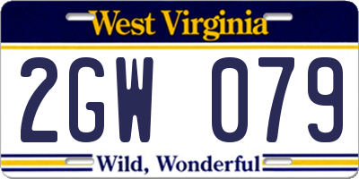 WV license plate 2GW079