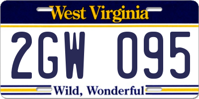 WV license plate 2GW095