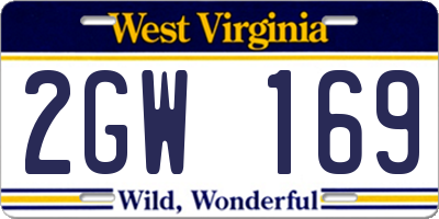 WV license plate 2GW169