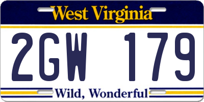 WV license plate 2GW179