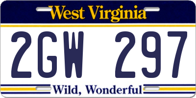 WV license plate 2GW297