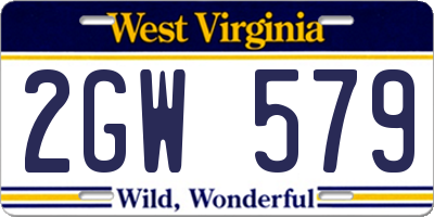 WV license plate 2GW579