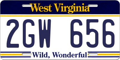 WV license plate 2GW656
