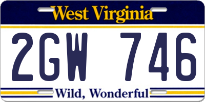 WV license plate 2GW746