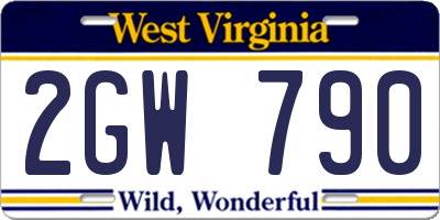 WV license plate 2GW790