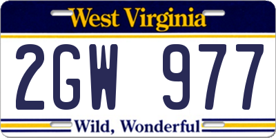 WV license plate 2GW977