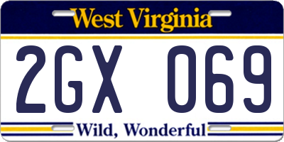 WV license plate 2GX069