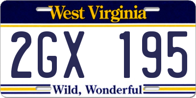 WV license plate 2GX195