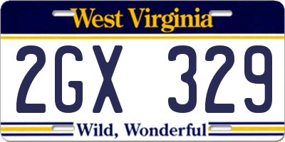 WV license plate 2GX329