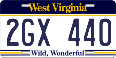 WV license plate 2GX440