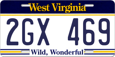 WV license plate 2GX469