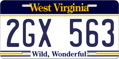 WV license plate 2GX563