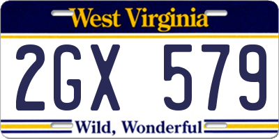 WV license plate 2GX579
