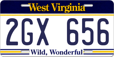 WV license plate 2GX656