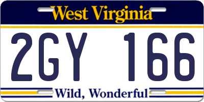 WV license plate 2GY166