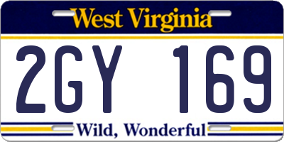 WV license plate 2GY169