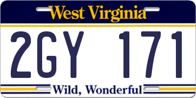 WV license plate 2GY171