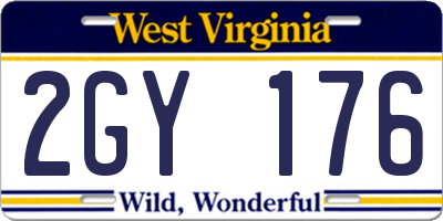 WV license plate 2GY176