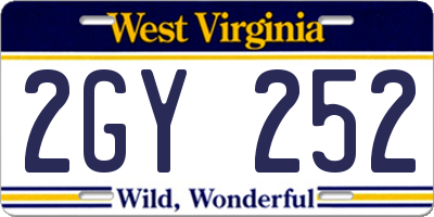 WV license plate 2GY252