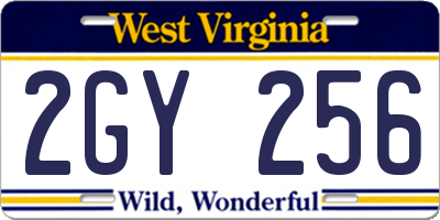 WV license plate 2GY256