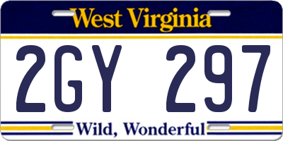 WV license plate 2GY297