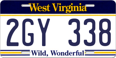 WV license plate 2GY338