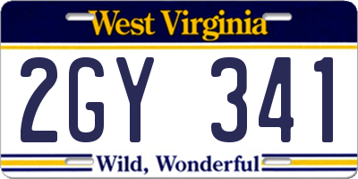 WV license plate 2GY341