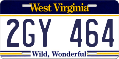 WV license plate 2GY464