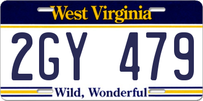 WV license plate 2GY479