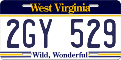 WV license plate 2GY529
