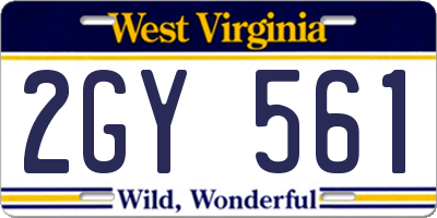 WV license plate 2GY561