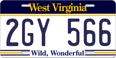 WV license plate 2GY566