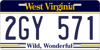 WV license plate 2GY571