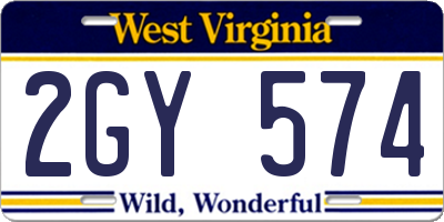 WV license plate 2GY574