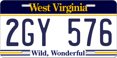 WV license plate 2GY576