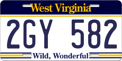 WV license plate 2GY582