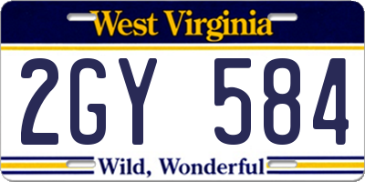 WV license plate 2GY584
