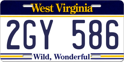 WV license plate 2GY586
