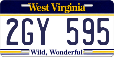WV license plate 2GY595