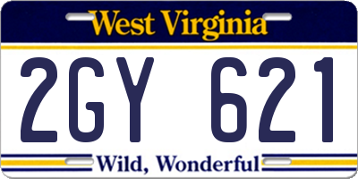 WV license plate 2GY621