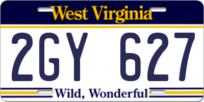 WV license plate 2GY627