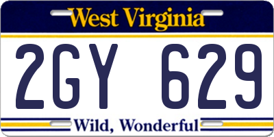WV license plate 2GY629