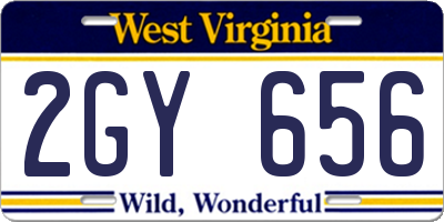 WV license plate 2GY656