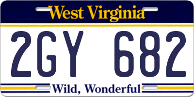 WV license plate 2GY682