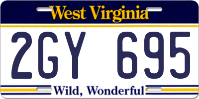 WV license plate 2GY695