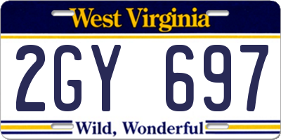 WV license plate 2GY697