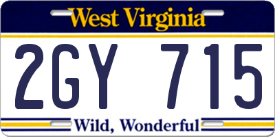 WV license plate 2GY715