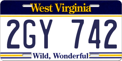 WV license plate 2GY742